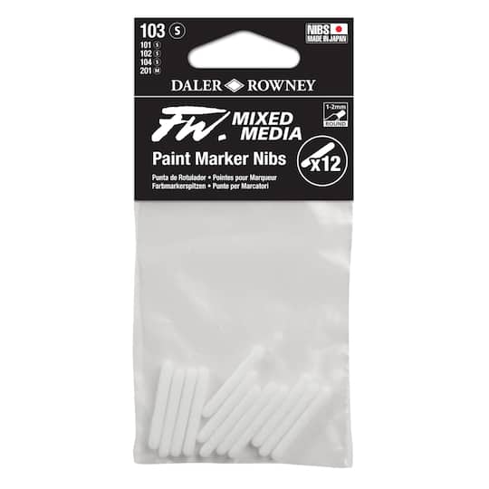 Daler-Rowney&#xAE; 103 Small FW Empty Paint Marker 12 Nib Set